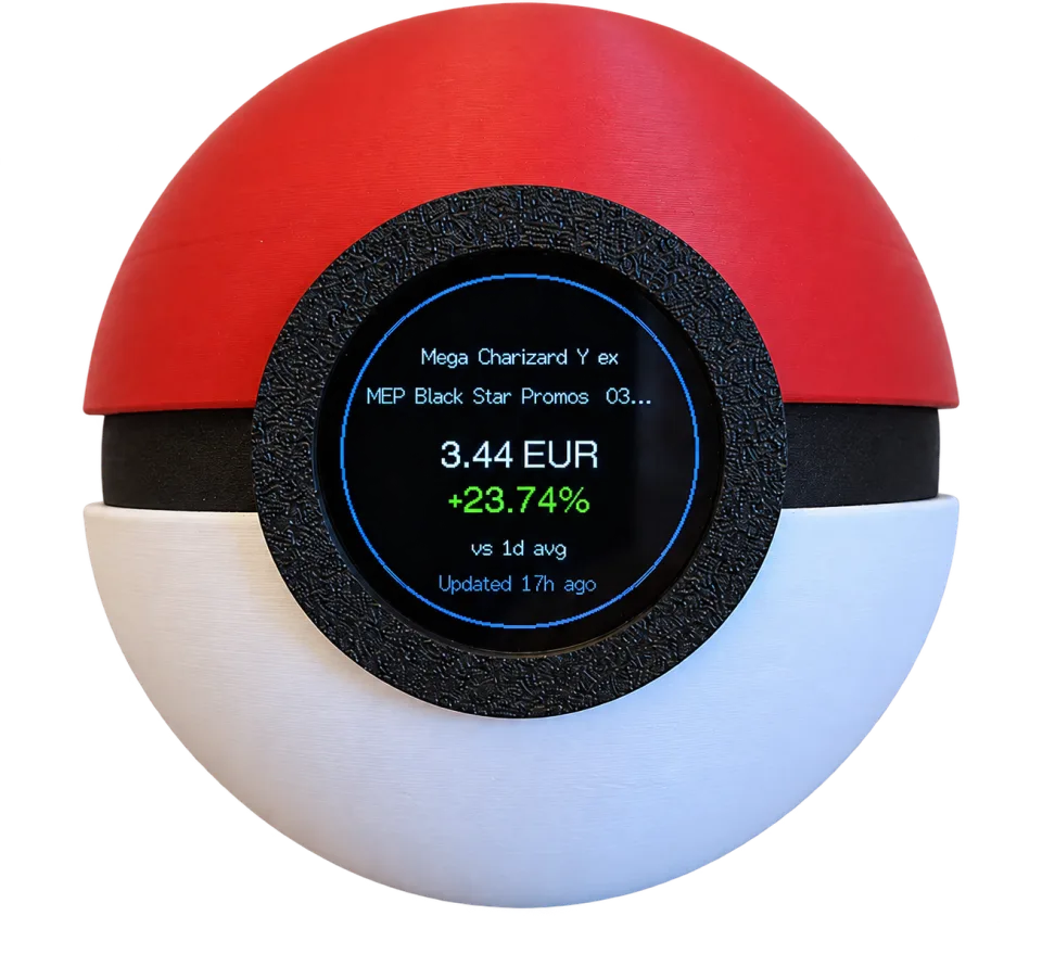 Red, black and off-white Pokémon TCG Tracker designed and made by 3DPiloto